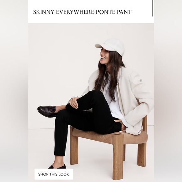 Banana Republic Pants - BANANA REPUBLIC SKINNY EVERYWHERE PONTE PANT Large L Black new with tags 761465